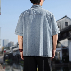 2026夏季新款风休闲宽松大码牛仔T恤CS2604，男装T恤，电商A008