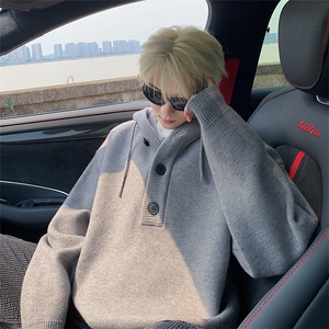 毛衣男秋冬新款港风宽松连帽针织毛衫MYA2-P65