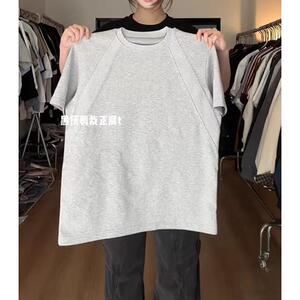 原版版型面料50%棉280克拼接短袖T恤抗皱硬挺310A-4-T81-特批25图片