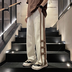 休闲裤男韩版潮流高街帅气拼色2026夏季新款ins宽松长裤K3858-P34，男装休闲裤，星座412