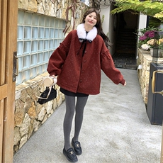 9850款P335-K468毛呢外套+90绒白鸭绒新款，女装毛呢外套，2C011