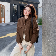 已出货春装新款~麂皮绒外套女1楼南36-39吾爱衣-A7703-P145-K258，女装短外套，1C083