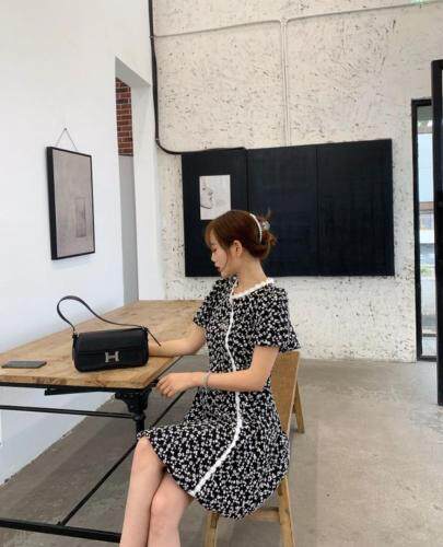 现货，轻淑波点连衣裙，女装连衣裙，DTU(6F)