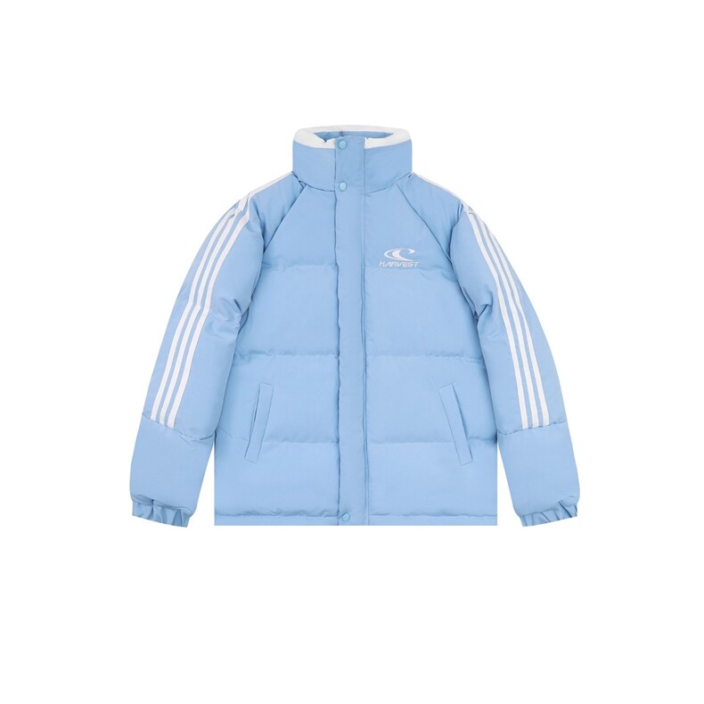 黑色韩系休闲短款羽绒棉服女2025冬季新款学院风三条杠面包服外套，男装棉衣，星座1210-1