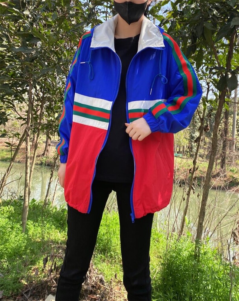 时间新款拼色洋气连帽防晒服,女装其它,L·H·X