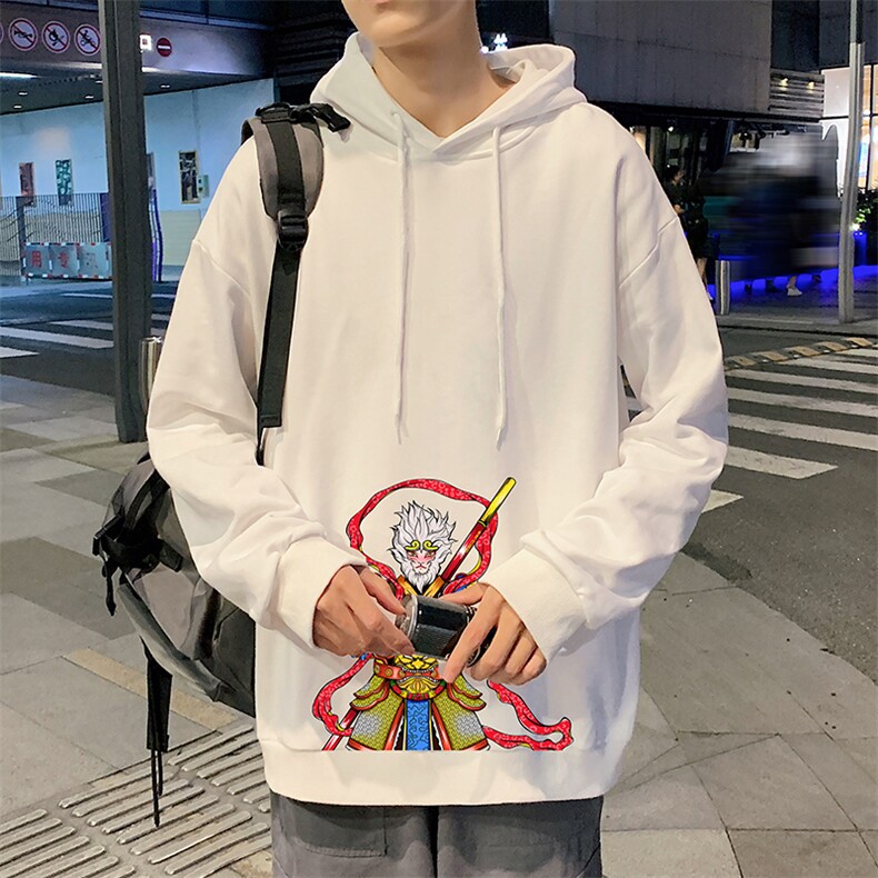 WY2203-P35加绒款-P40纯棉连帽卫衣男大码运动帽衫宽松薄外套男,男装卫衣,电商A040