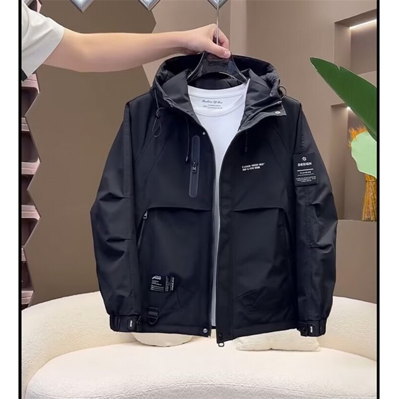 W10575-P70  网图现货 新款连帽工装夹克潮流百搭休闲冲锋衣图片