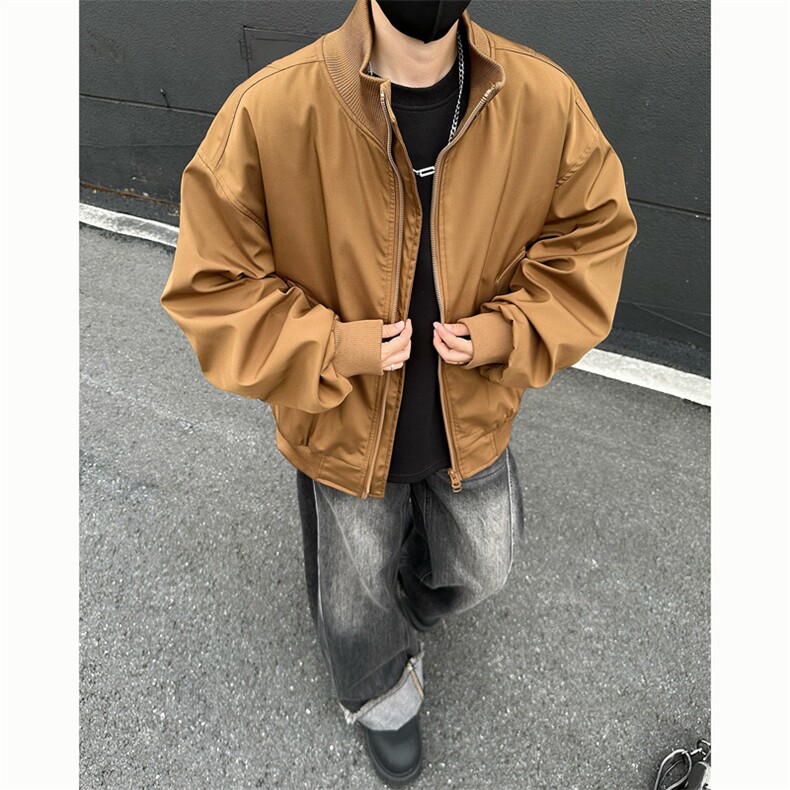 直播美式飞行员夹克男士潮流痞帅立领百搭工装外套6187-特P40,男装夹克,星座1403A