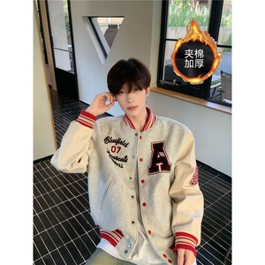 【现货】DM415-批65美式重磅复古棒球服街头重磅刺绣夹克男女秋冬图片