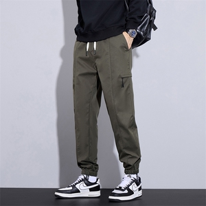 秋季新款休闲裤子男士宽松抽绳束脚运动工装潮牌休闲裤M2438-P40图片