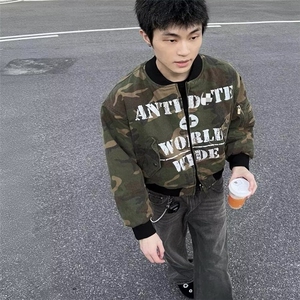 1506A/GB9670/P112美式休闲迷彩夹克男短款外套宽松时尚棒球服图片