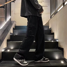 工装裤男高街潮牌直筒阔腿长裤夏季休闲百搭重磅宽松裤子GU03/P44，男装工装外套，星座506
