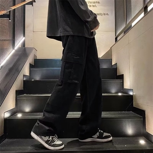 工装裤男高街潮牌直筒阔腿长裤夏季休闲百搭重磅宽松裤子GU03/P44图片