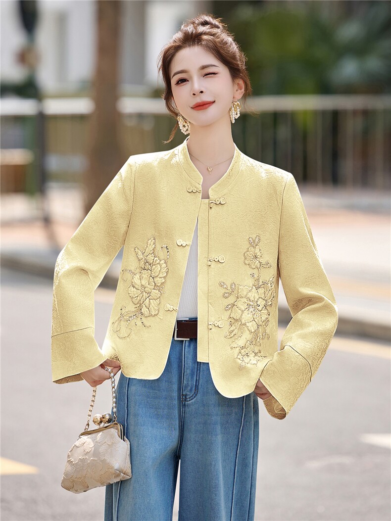 中式小香风提花短款外套女春秋2026新款洋气百搭减龄G风上衣外套,女装短外套,意芙