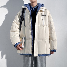 冬季格子男士棉袄加厚棉衣潮流连帽字母潮流棉服A266-WMY2311-P75，男装棉衣，电商A266