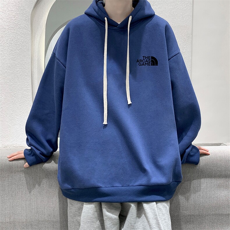 WY2232-P35加绒款-P40纯棉连帽卫衣男大码运动帽衫宽松薄外套男,男装卫衣,电商A040
