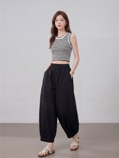 【夏季女装新款】时尚休闲简约百搭八分裤，女装休闲裤，缘衣格