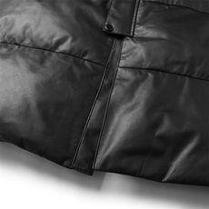 真皮小牛皮鹅绒羽绒服男新款连帽加长款过膝百搭秋冬潮帅气外套男，男装皮衣，电商B360