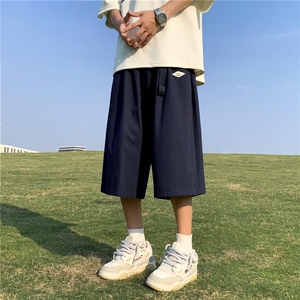 夏季薄款七分裤男宽松oversize过膝短裤潮牌7分阔腿中裤 D21-P35图片