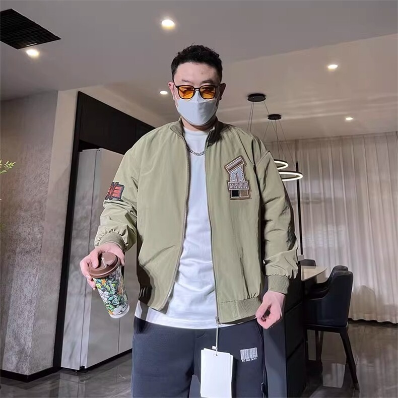 2025秋美式潮牌棒球领飞行夹克男士宽松休闲运动服外套W6641-P63,男装夹克,星座412-3