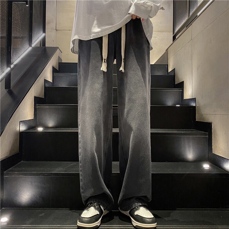 抖音品质牛仔裤冬宽松直筒新款渐变加绒裤子K5448JR-P65控78B315,男装牛仔裤,电商B315