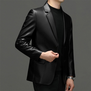 23106秋冬新款海宁男士真皮皮衣皮西服休闲男装外套百搭P700图片