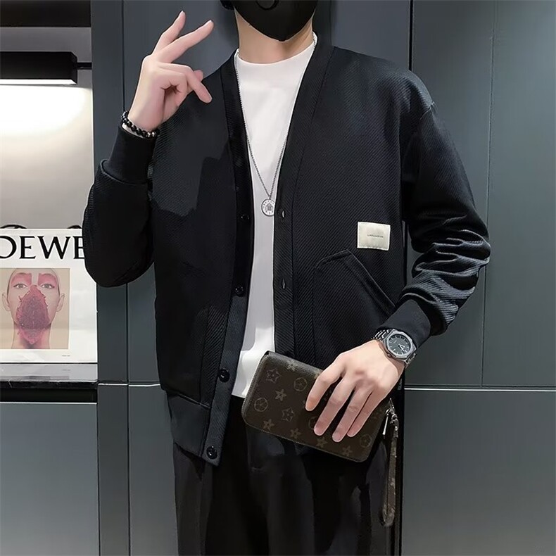针织衫开衫夹克男士2024春秋季新款V领毛衣外套KS001-P48,男装针织衫/毛衣,星座1109-3