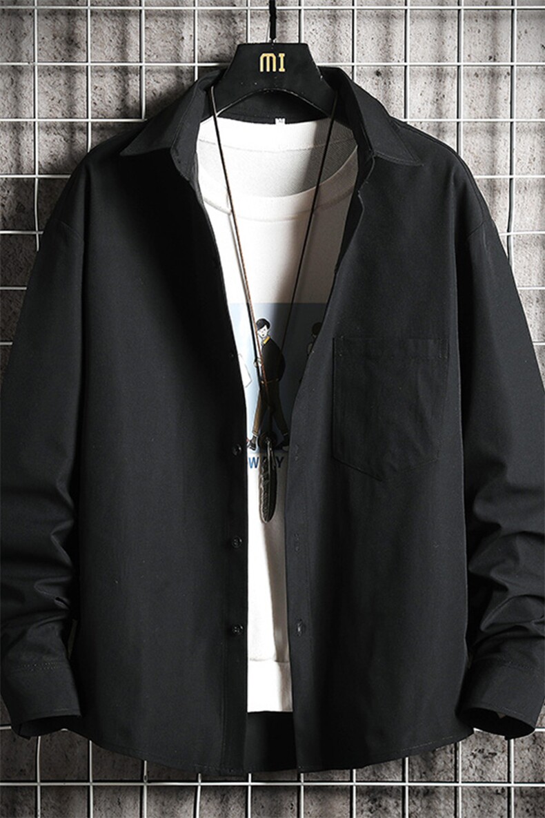 CS15099-P38长袖衬衫男士大码宽松衬衣男寸衫男寸衣,男装衬衫,电商A040A