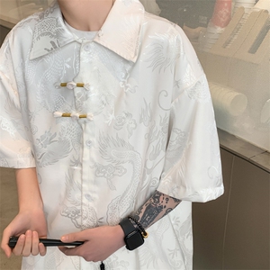 量大优  供视频  新风龙纹冰丝短袖衬衫男XH50-特P38图片