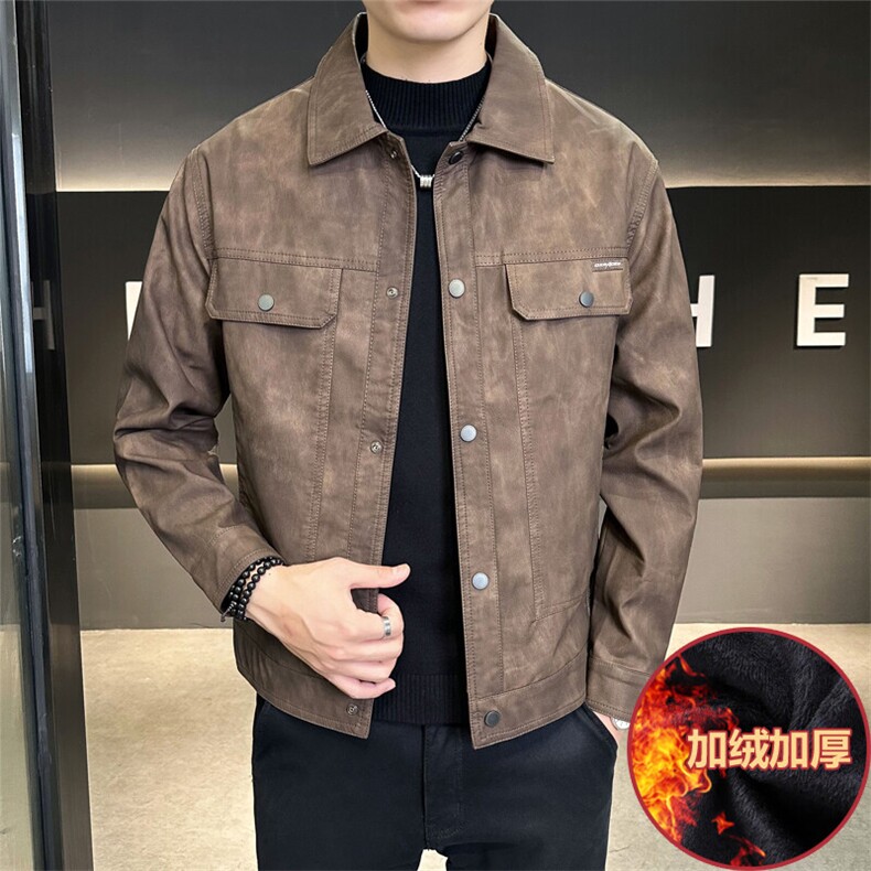 加绒皮衣男冬季外套大货C317-J8880-P145,男装皮衣,电商C317