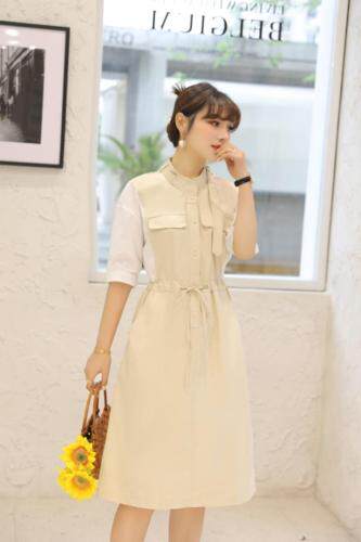 5色，撞色棉布连衣裙，仙气！，女装连衣裙，春信拙源