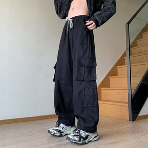 工装裤男韩版潮流高街帅2023春秋新款ins宽松百搭休闲裤K3326-P41图片