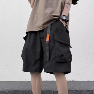 港风机能工装短裤男士夏季新款速干多口袋美式休闲五分裤潮牌运动图片