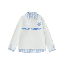 2026春款条纹衬衫假两件Polo领长袖宽松长袖卫衣GW053-P60控89，男装衬衫，星座216(原A116)