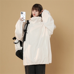 WY8126/P65春装现货中性风冲锋卫衣男女oversize美式高街重磅图片
