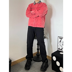 牛仔长裤男直筒美式高街黑色裤子男A080-9601-常规P40，男装休闲裤，电商A080