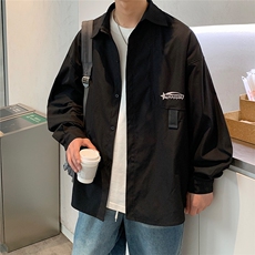 EQ309版型超好的长袖衬衫男秋季外穿痞帅港风印花衬衣，男装衬衫，电商C306-1