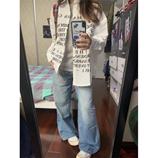 【有货】白色衬衫男女款设计感高级感美式字母长袖衬衣1288HH-P39，男装衬衫，星座1007（原301D）
