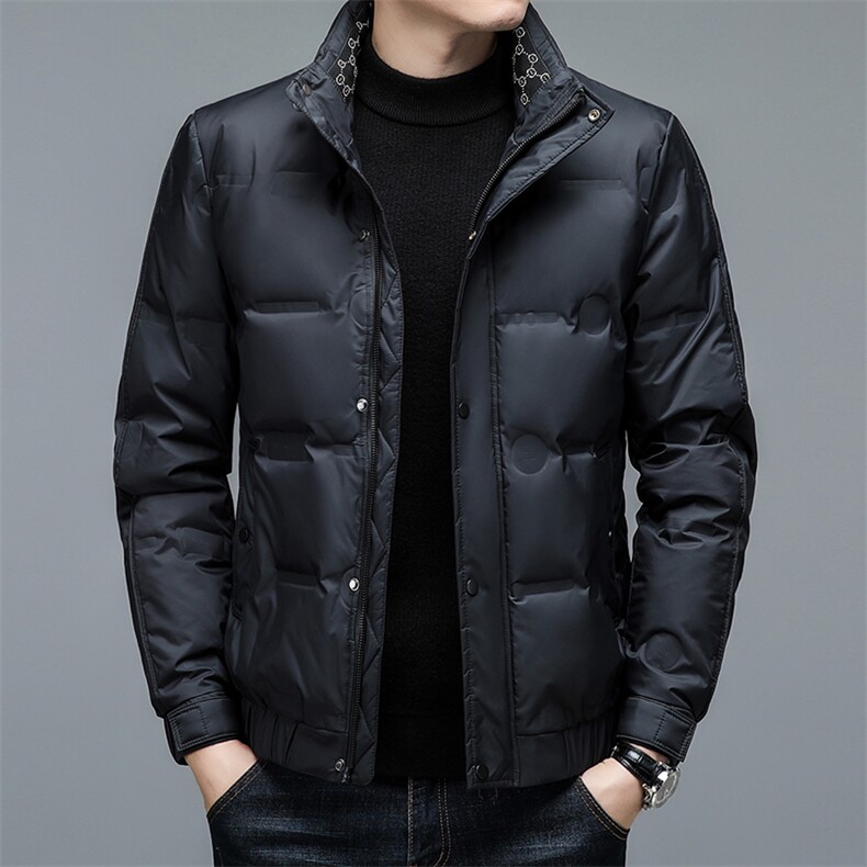 秋冬季立领羽绒服男士白鸭绒轻薄短款潮服休闲户外保暖外套,男装羽绒服,钱塘6003（原4033）