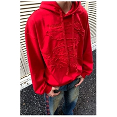 DW126-特P68龙年新年限定潮牌百搭红连帽情侣卫衣-网图现货，男装卫衣，星座603-2