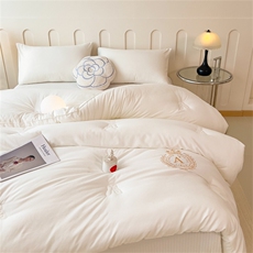 新款A类提花抗菌绣花大豆被，被套/被芯，一起卖家纺