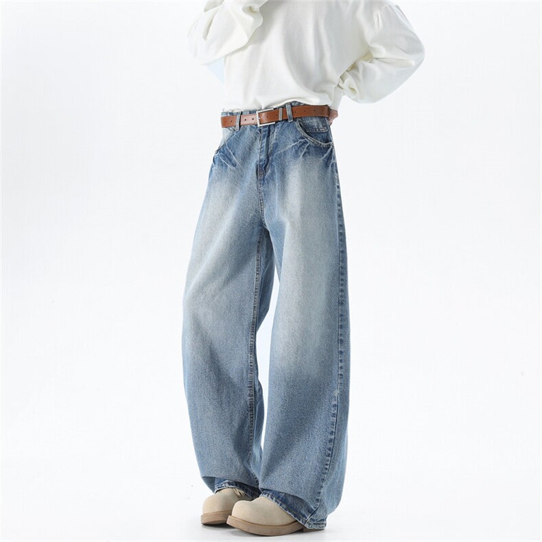 XZ-221-1/K1031/P55控7825春美式高街复古水洗蓝宽松休闲牛仔裤，男装牛仔裤，星座221-1