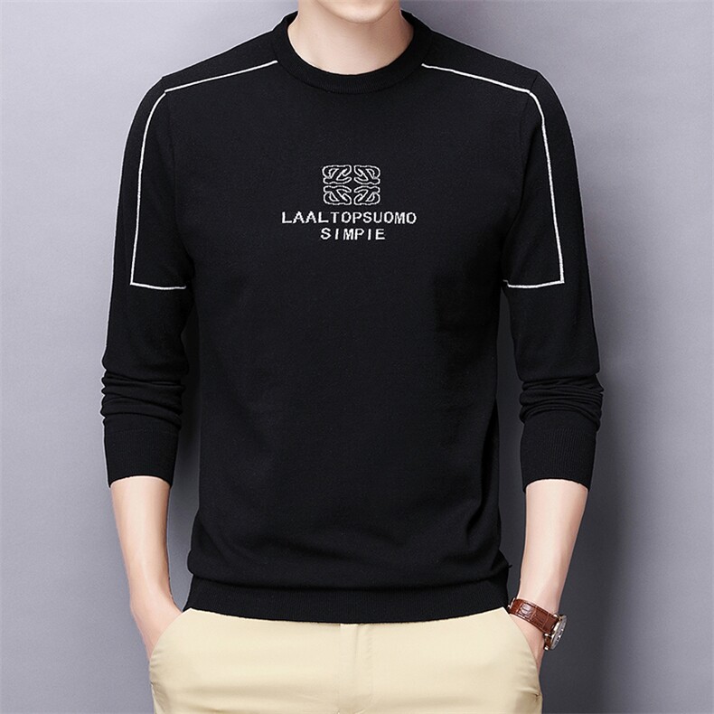 CG6702男士2023年夏季新款长袖毛衣青年圆领针织衫条纹套头P55,男装针织衫/毛衣,电商B360