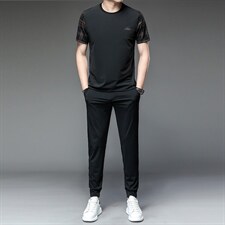 运动套装男秋冬季长袖套装男休闲长裤两件套弹力速干透气宽松，男装休闲套装，电商B212（原钱塘6029）