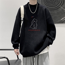 控68半高领毛衣男士大码针织衫男毛线衣男M18140-P45加绒款-P65，男装针织衫/毛衣，电商A040