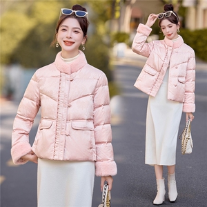 现货2025冬装新款风羽绒服时尚古典中式外套保暖女人味提花百搭图片