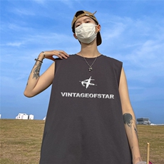 夏季宽松百搭星星无袖背心男DT65005P25控38，男装背心/马甲，电商A268