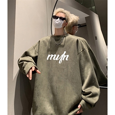 抖音得物供货提供视频秋冬重磅美式麂皮绒圆领卫衣JY309，男装卫衣，电商A486