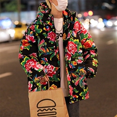 A2风冬季保暖防寒棉衣外套花棉服连帽汉服潮男女装大码个性，男装棉衣，星座115A(原星座507）