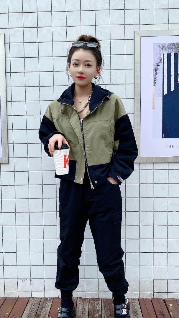 秋季新款撞色拼接工装套装，女装职业装，帝瀛 DY